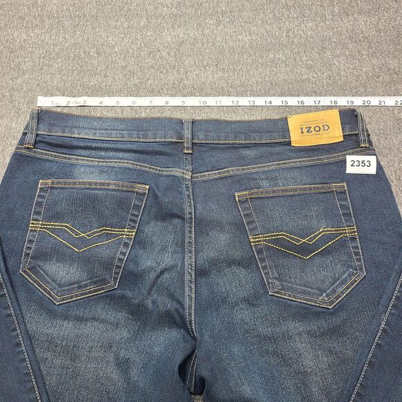 Izod Jeans Mens 40x32 Blue Comfort Slim Straight Stretch Denim Classic Fit Pants - Picture 8 of 9